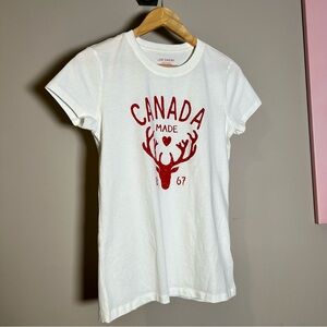 Joe Fresh adult White short sleeve Tee with Red Canada Day Design size S/P